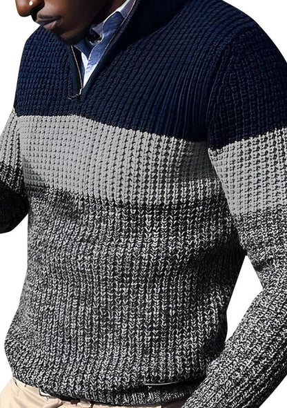 Modern Fine Knit Sweater Colorful Colorblock