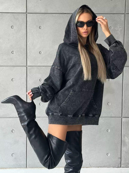 Large Hoodie Oversized Hood Vintage Look