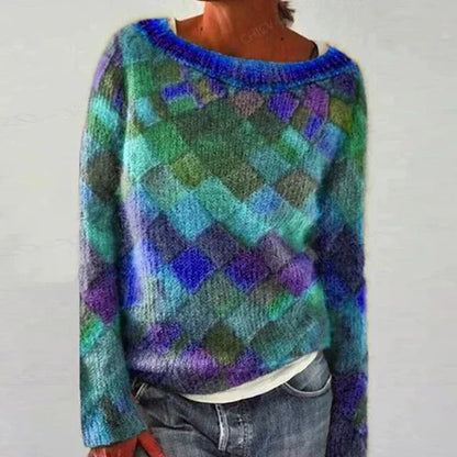 Colorful Sweater Crew Neck Trendy Style