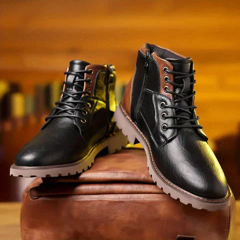 Lederstiefel Elegant Schnellzuziehen - IdealeKleiden