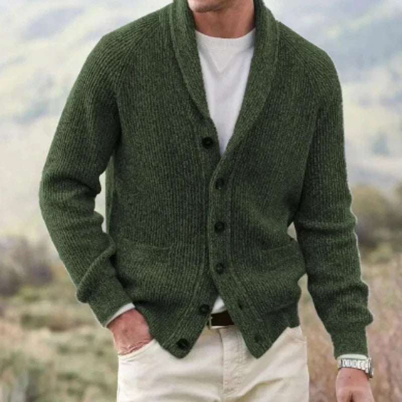 Men's Modern Shawl Collar Knit Cardigan