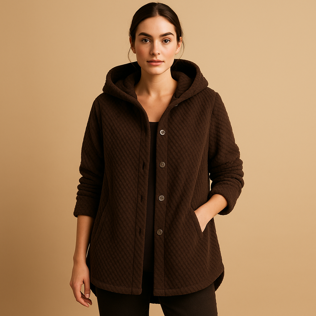 Soft women's teddy jacket with hood