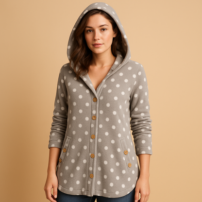 Soft women's teddy jacket with hood
