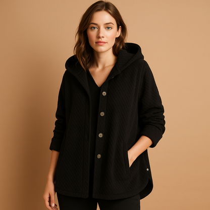 Soft women's teddy jacket with hood