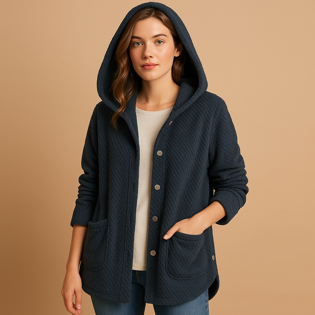 Weiche Damen Teddyjacke mit Kapuze - IdealeKleiden