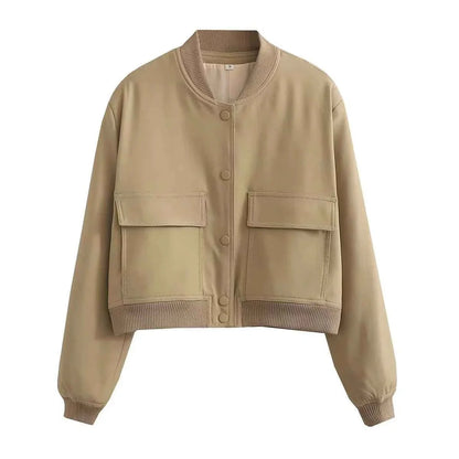 Women's Oversized Bomber Jacket Casual Style