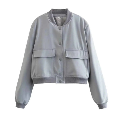 Women's Oversized Bomber Jacket Casual Style