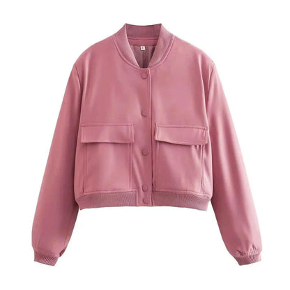 Women's Oversized Bomber Jacket Casual Style