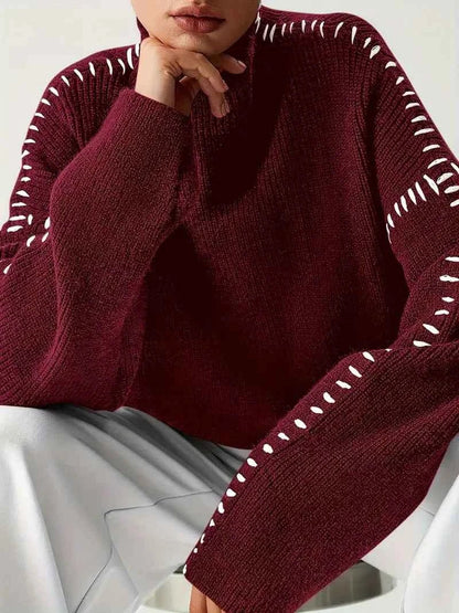 Large Sweater High Collar Comfortable