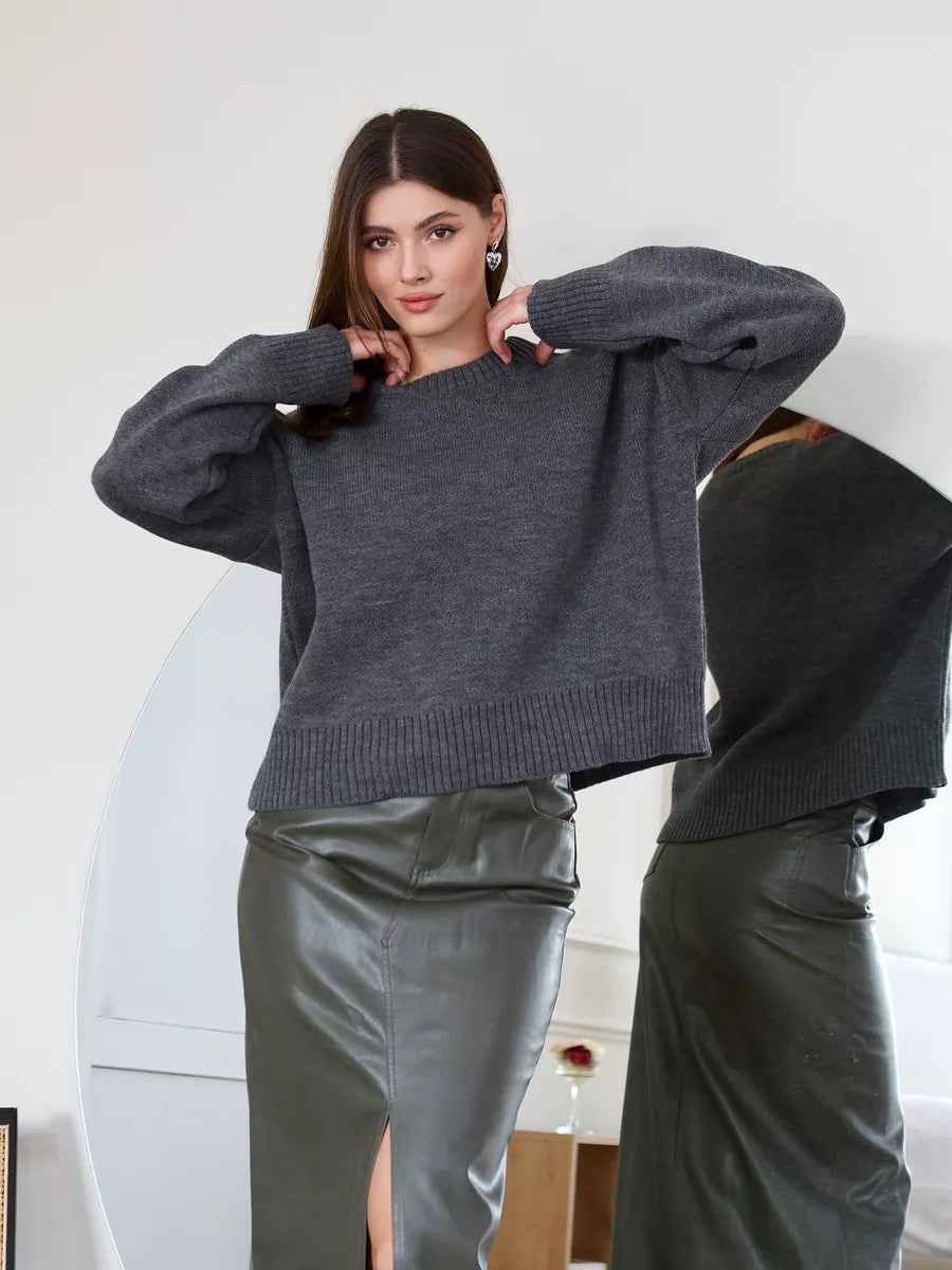 Large Round-Neck Oversized Sweater