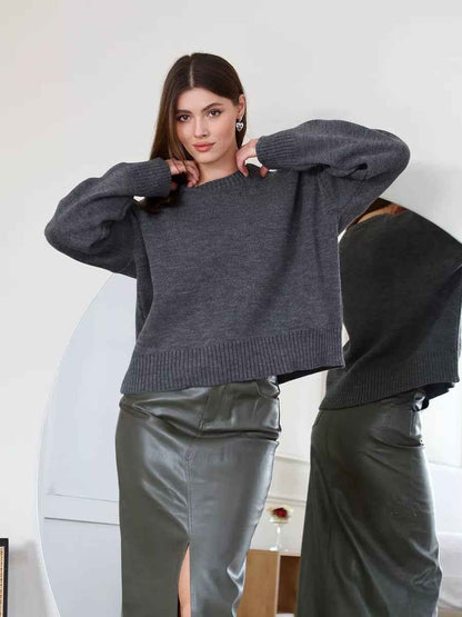 Large Round-Neck Oversized Sweater