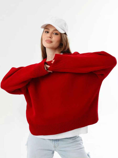 Large Round-Neck Oversized Sweater
