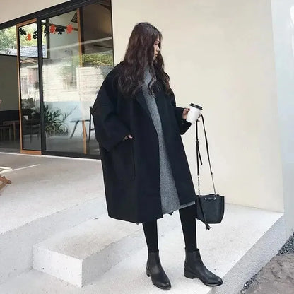 Stylish Women's Oversized Wool Coat