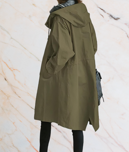 Women's Oversized Jacket with Buttons and Pockets