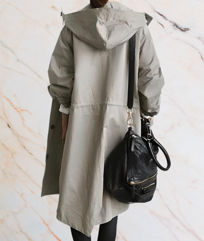 Women's Oversized Jacket with Buttons and Pockets