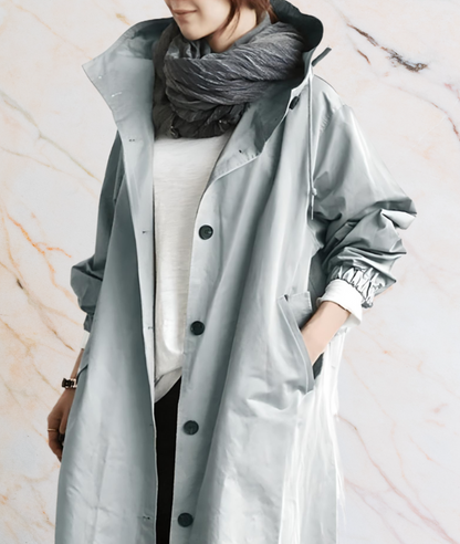 Große Oversized Jacke Damen Mit Knöpfen und Taschen - IdealeKleiden