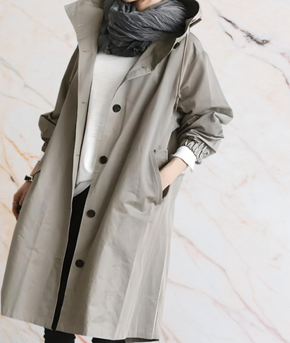 Women's Oversized Jacket with Buttons and Pockets