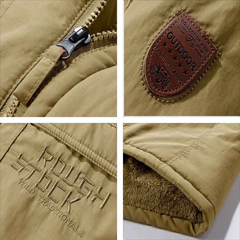 Herren Winterjacke Wasserdicht mit Abnehmbarer Kapuze - IdealeKleiden
