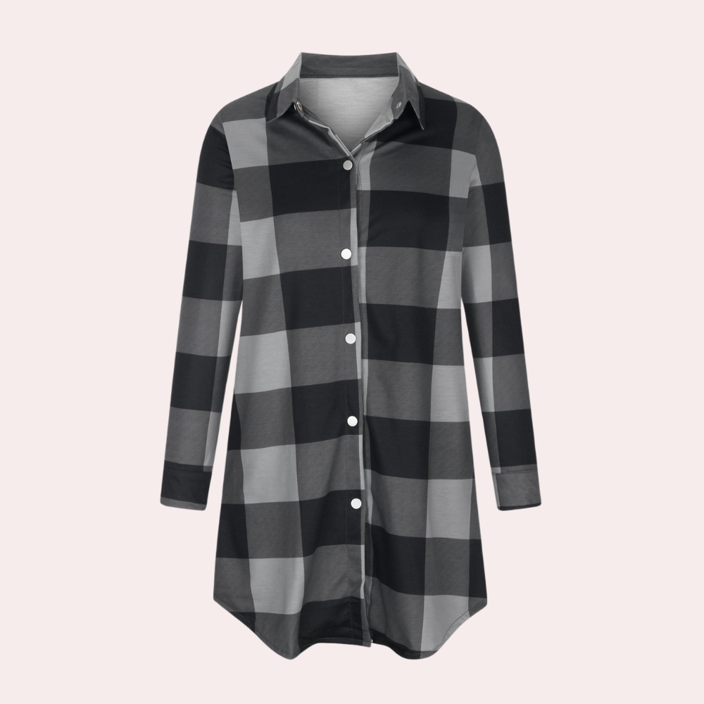 Women's Plaid Midi-Length Autumn Jacket