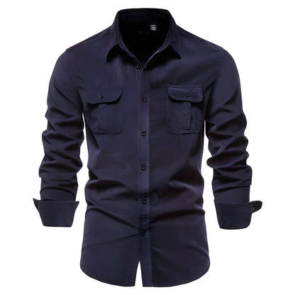 Men's Casual Long-Sleeved Elegant Button-Down Shirt