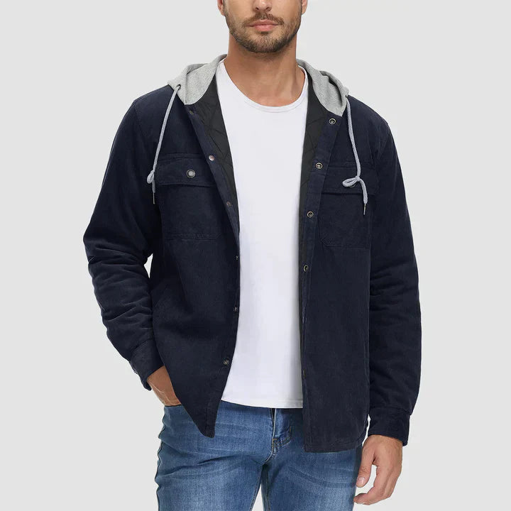 Warme Herrenjacke Gepolstert mit Kapuze - IdealeKleiden