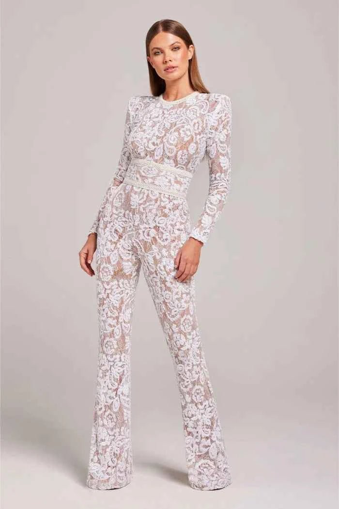 Glitzer-Jumpsuit Weites Bein Abendkleid - IdealeKleiden