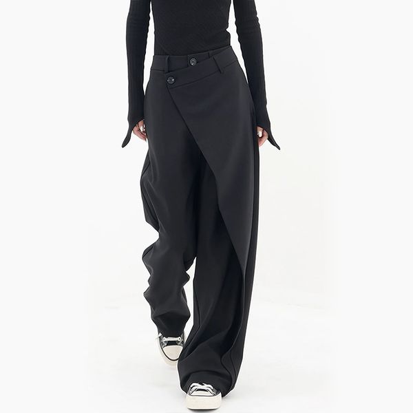 Wide Leg Asymmetric Luxury Design Women's Trousers