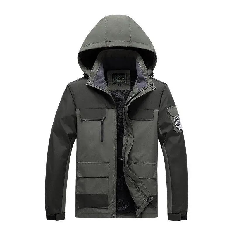 Herren Parka Militärstyle Grüne Windjacke - IdealeKleiden