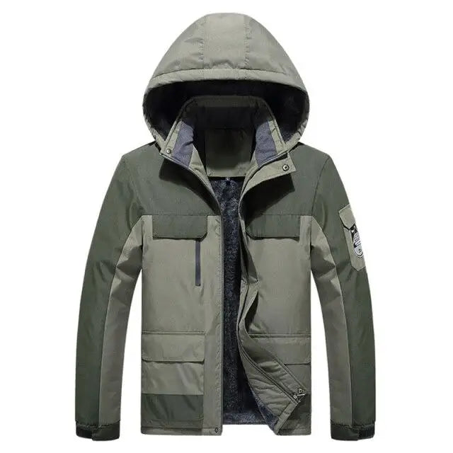Men's Military Style Parka Green Windbreaker