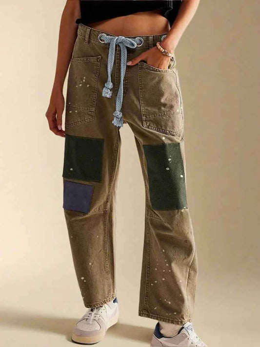 Farbenfrohe Frauenhose Patchwork Style - IdealeKleiden