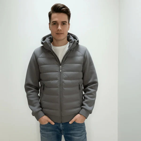 Men's Hooded Jacket Zipper Pockets