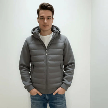 Men's Hooded Jacket Zipper Pockets