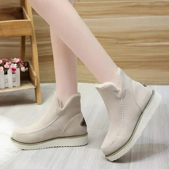 Weiche Damenstiefel Plüsch-Schafsleder - IdealeKleiden