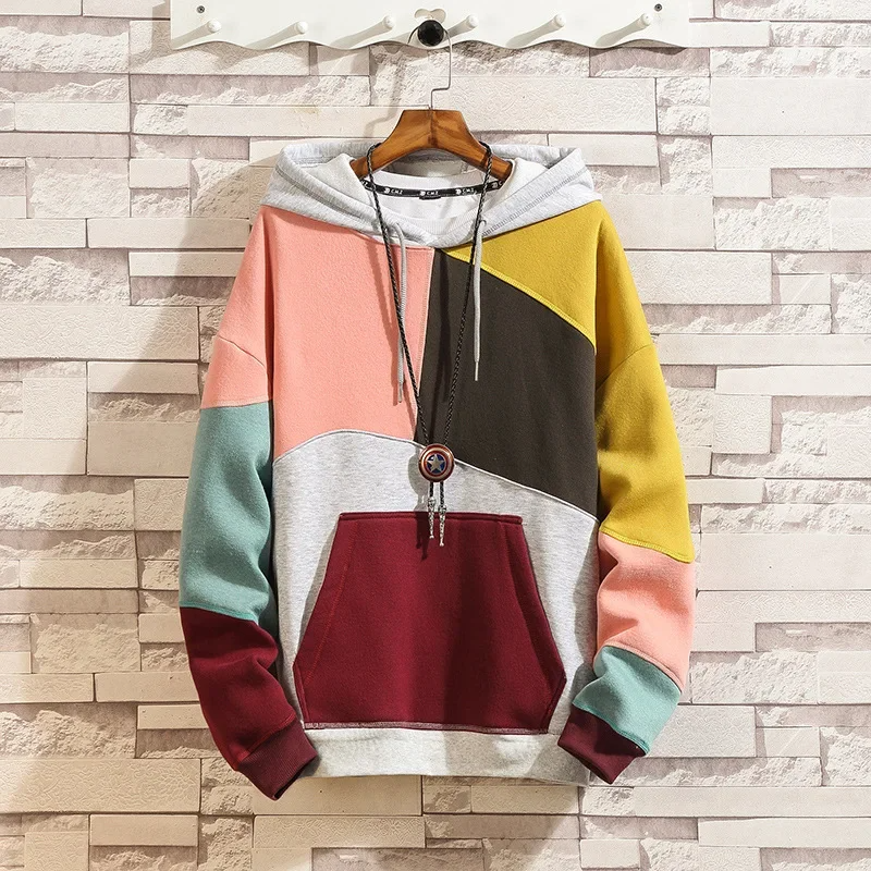 Stylische Patchwork-Hoodie Trendy