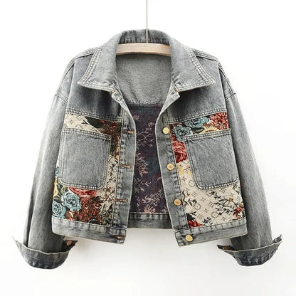 Summer Jacket Floral Denim