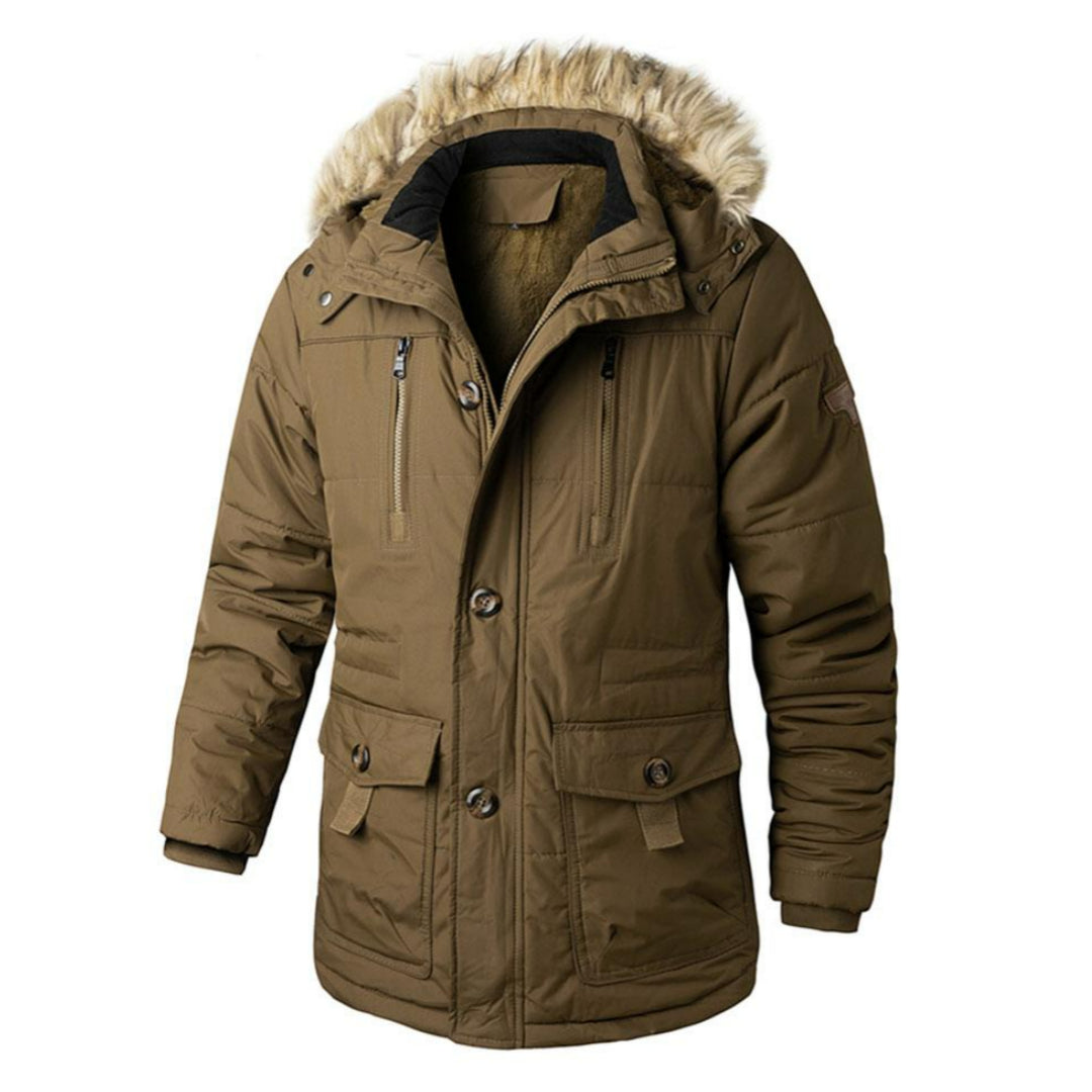Practical Winter Jacket With Detachable Hood