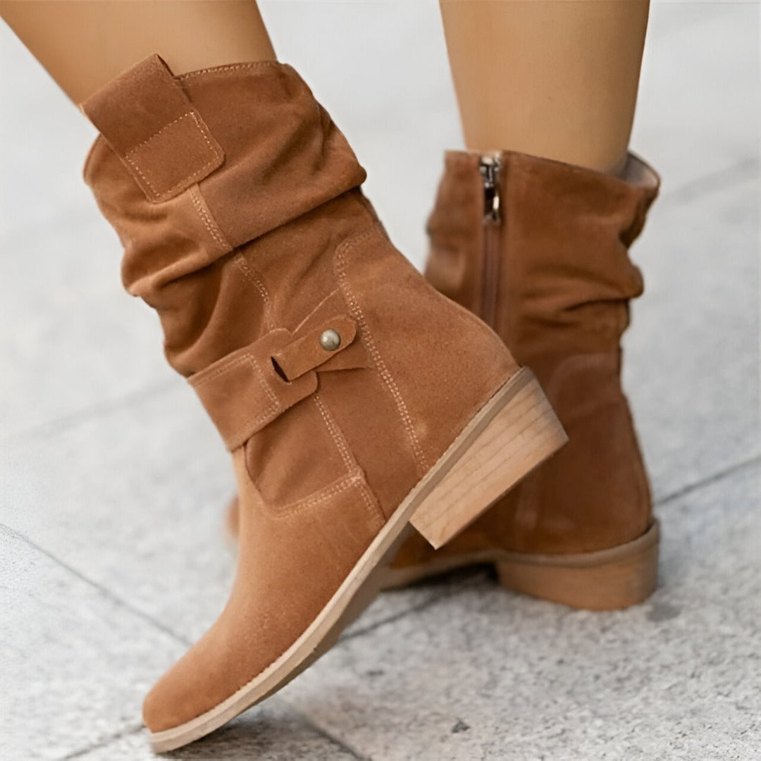 Stylish Women's Faux Leather Ankle Boots