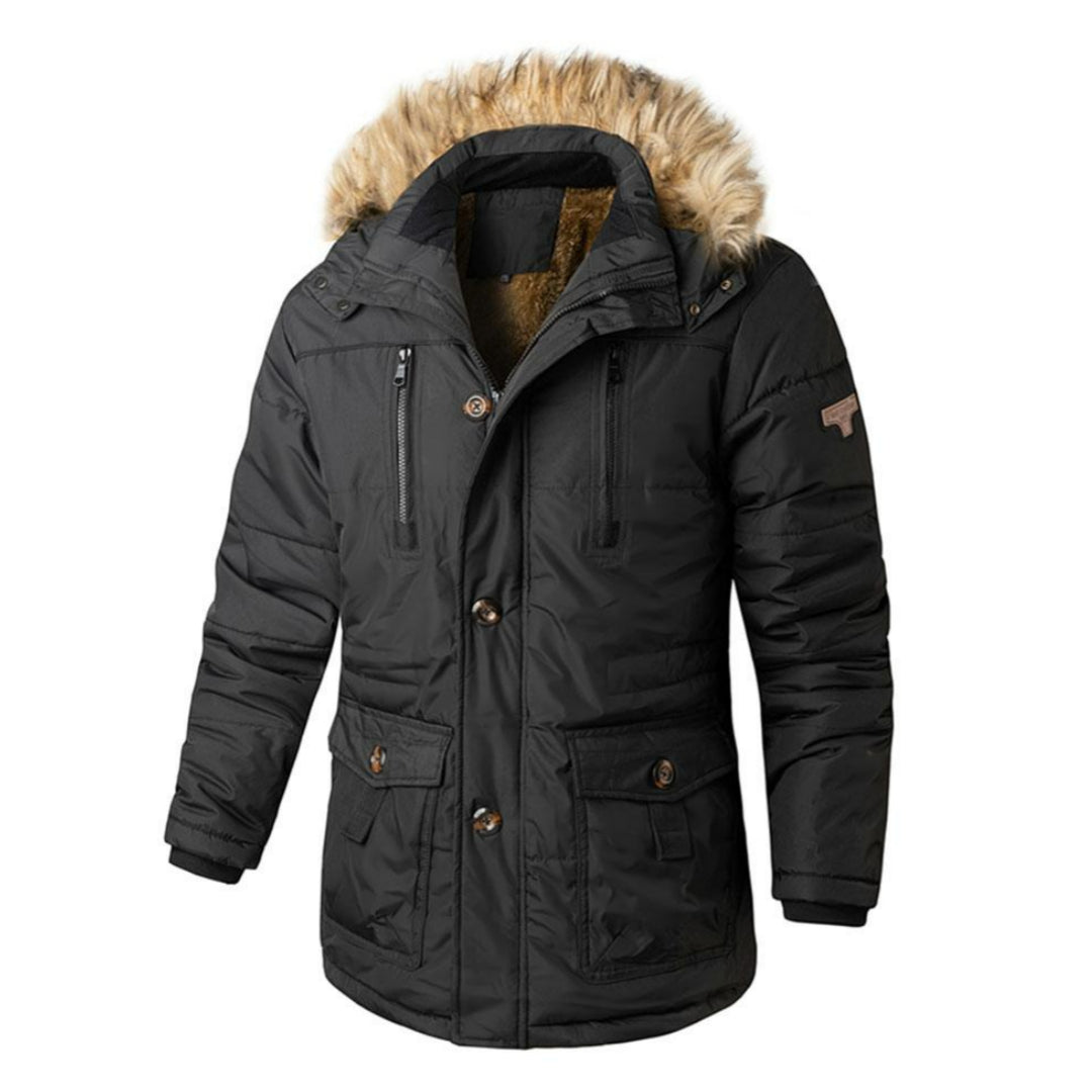 Practical Winter Jacket With Detachable Hood