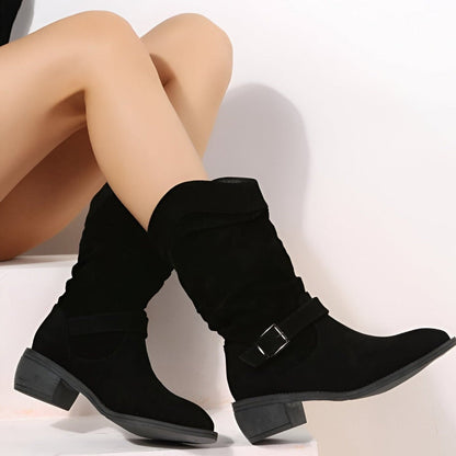 Stylish Women's Faux Leather Ankle Boots