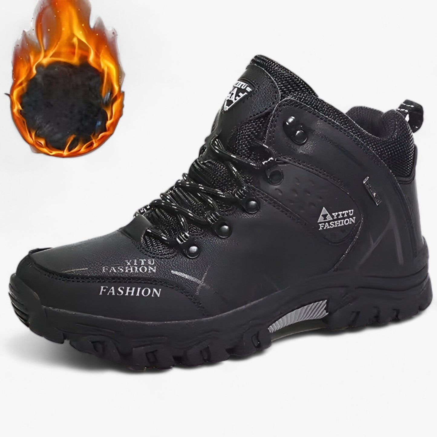 Winter Boots Leather Warm Insulated