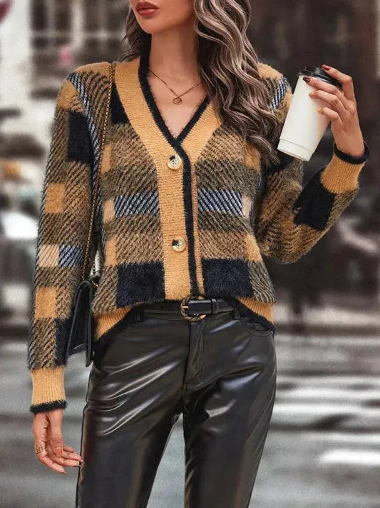 Damen Strickjacke Modern Knopf Pullover - IdealeKleiden