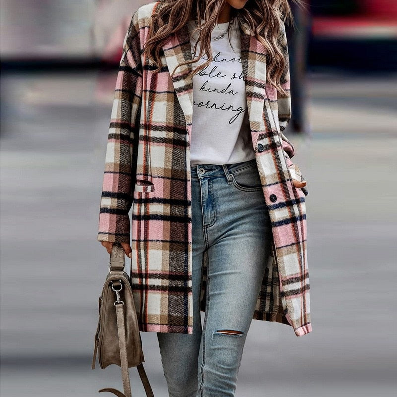 Women's Plaid Jacket - Stylish and Comfortable