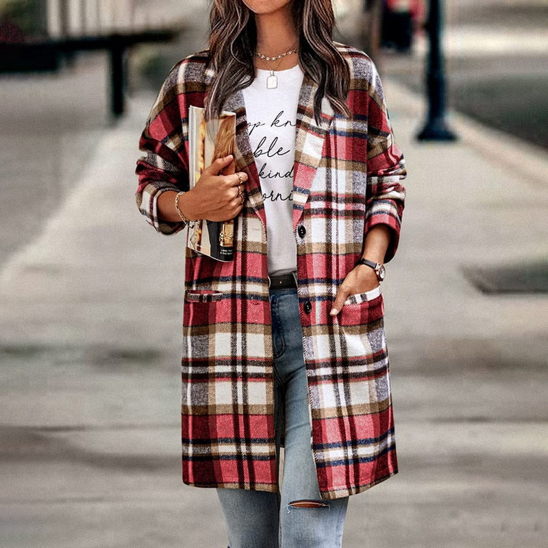 Women's Plaid Jacket - Stylish and Comfortable