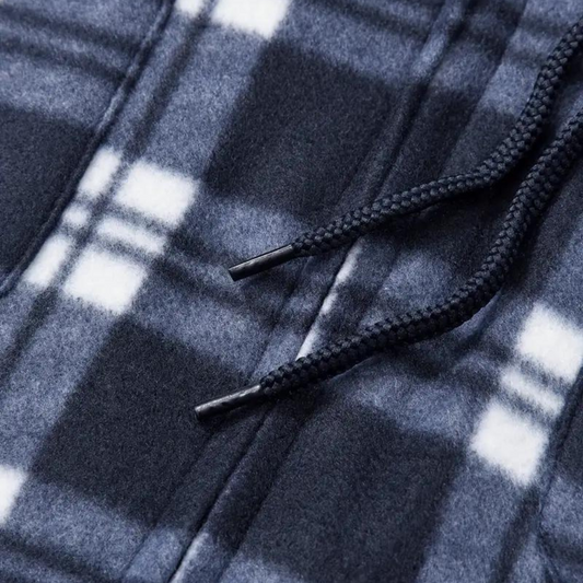 Herren Steppjacke Karomuster Kapuze - IdealeKleiden