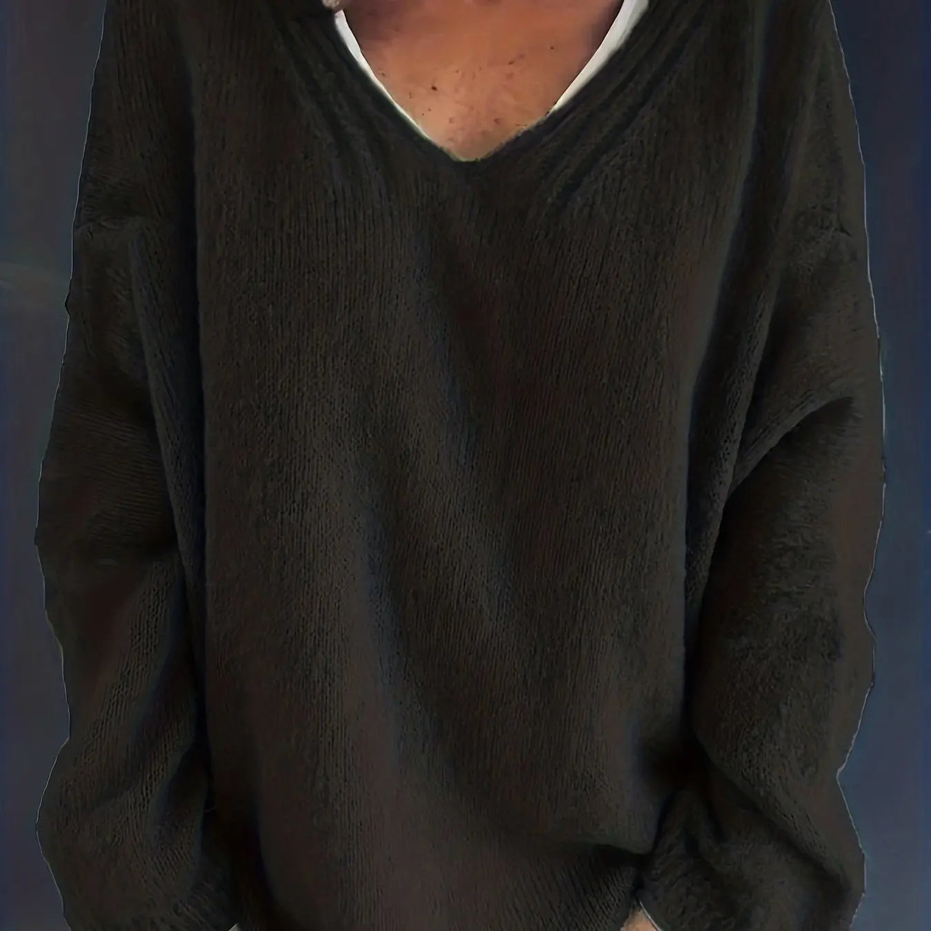 Stylish V-Neck Sweater for Curvy Women
