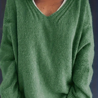 Stylish V-Neck Sweater for Curvy Women