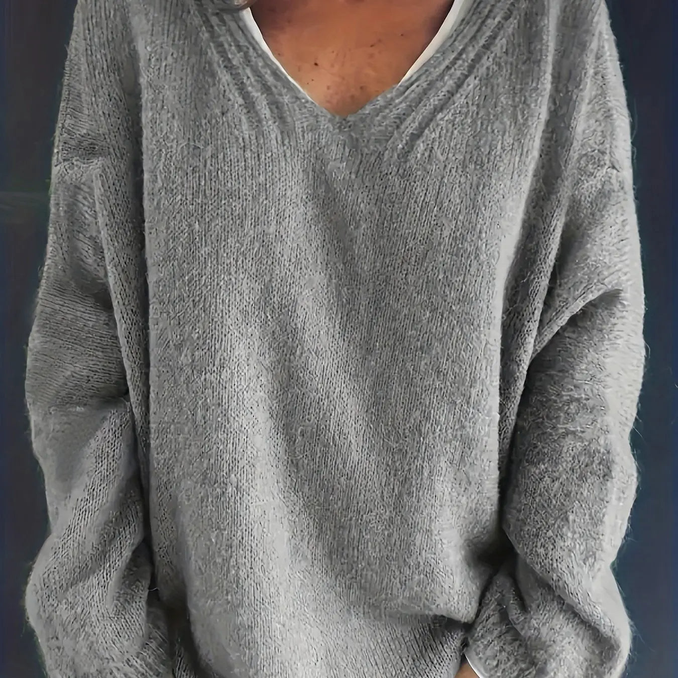 Stylish V-Neck Sweater for Curvy Women