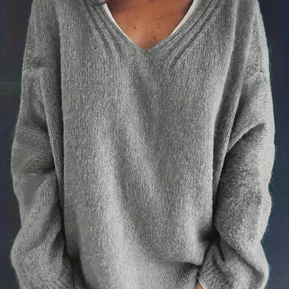 Stylish V-Neck Sweater for Curvy Women