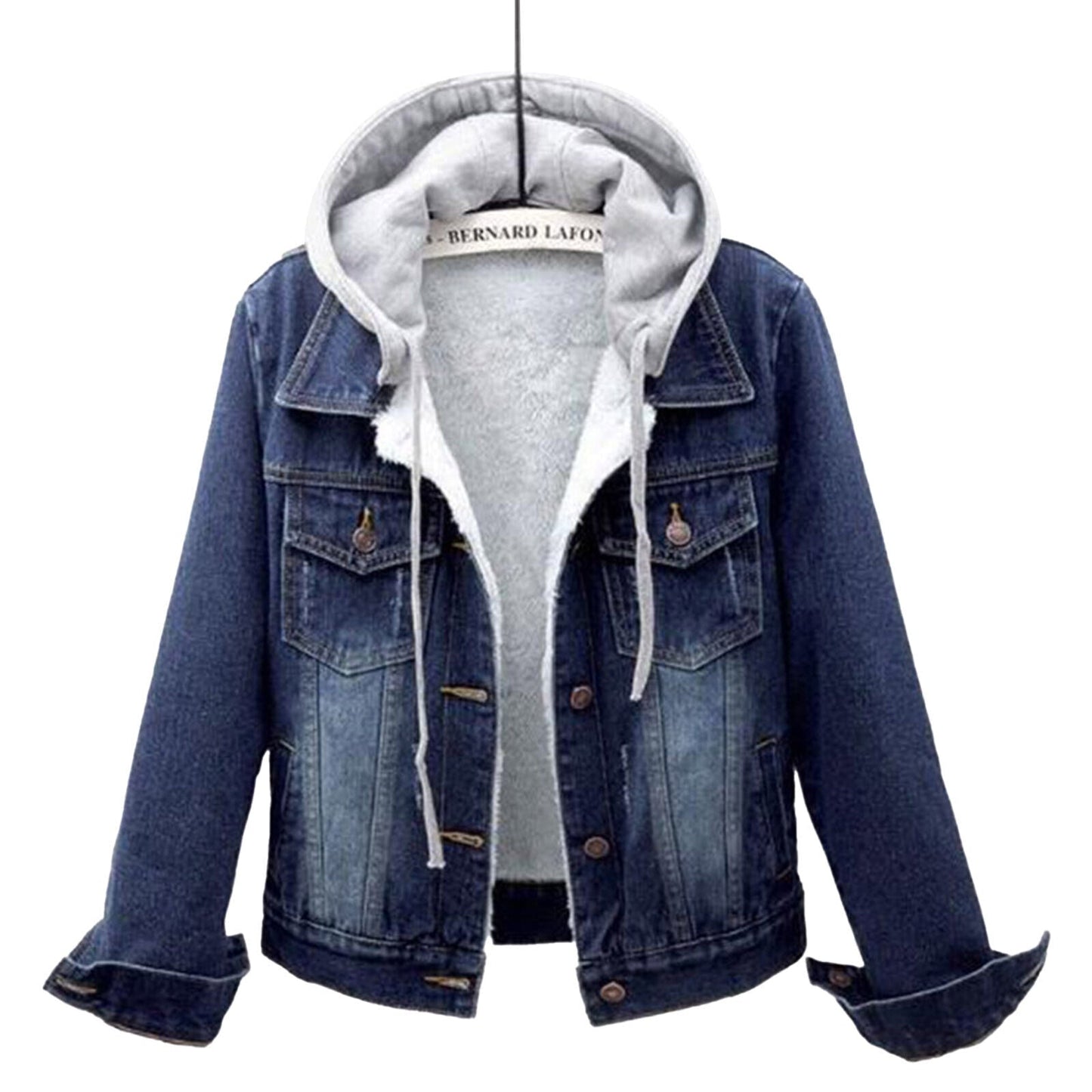 Plus Size Denim Jacket Hooded Modern & Comfortable