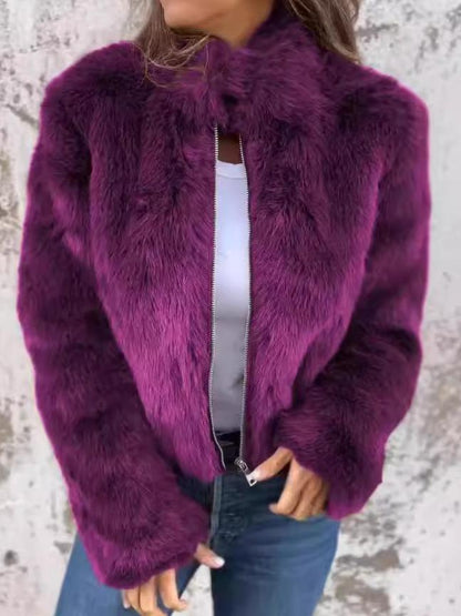 Women's Winter Coat Beige Warm and Elegant